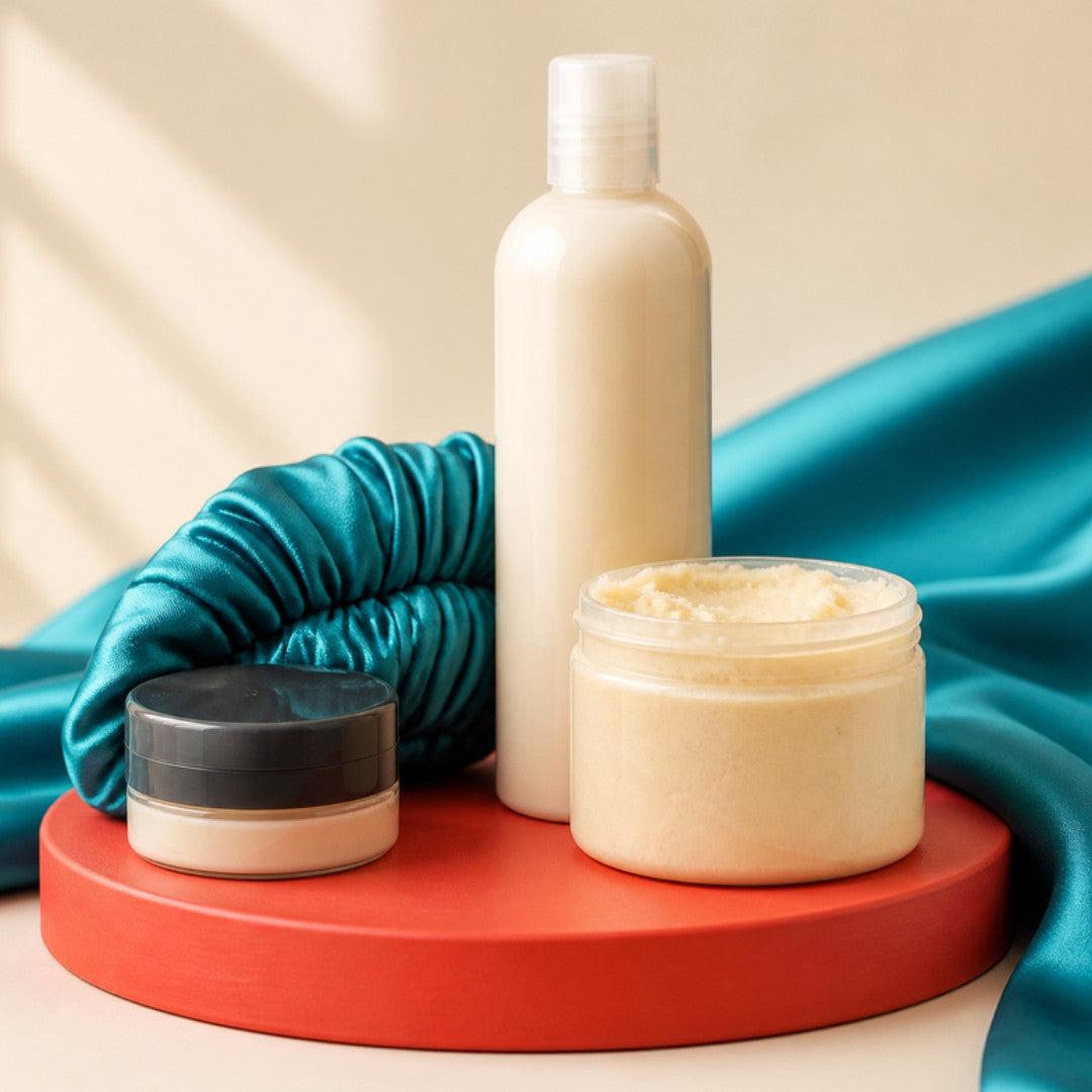 Best-selling hair and body care products on a coral display