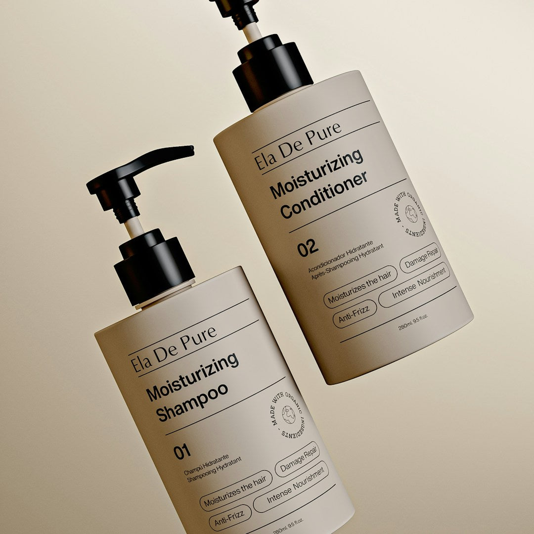 Shampoo and conditioner bottles